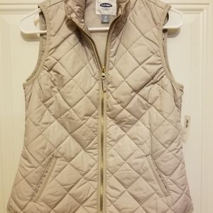 Old Navy Quilted Puffer Vest Womens Size XS Full Zip Up Insulated Casual